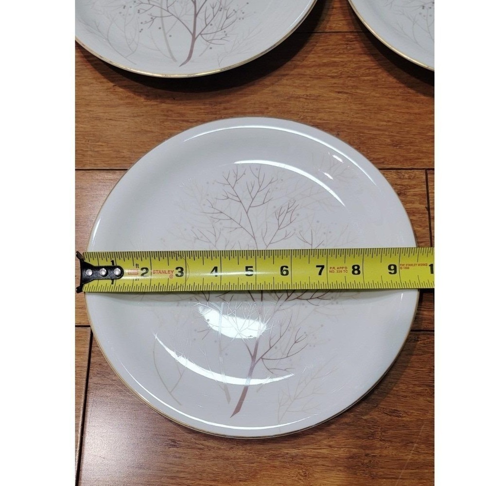 Rosenthal Continental Bramble Dinner Plate Set Of 6 Gold Rim White Porcelain - Picture 5 of 10